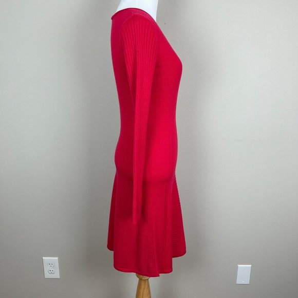 Krimson Klover Sweater Dress Womens XS Red 100% Merino Wool Long Sleeve V Neck - Picture 5 of 13